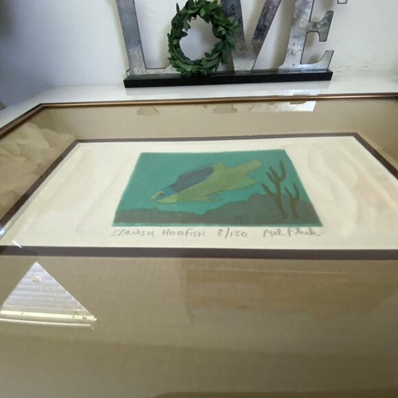 Mel Fleck Spanish Hogfish Art Signed Framed Original Print 8 of 150‎ 3 D Collage - Picture 14 of 16